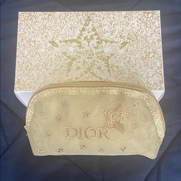 Dior Handbags - NEW Dior Gold Cosmetic beauty Pouch in box limited edition